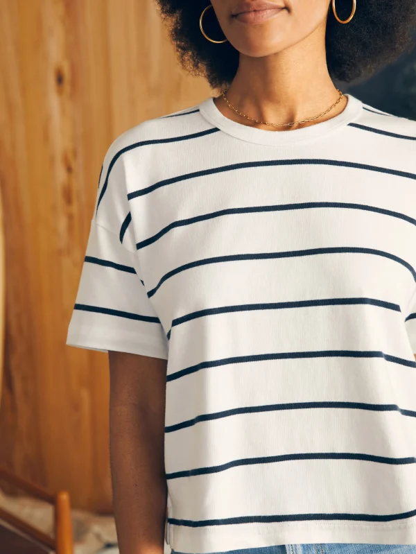 T-Shirts | Faherty Brand Sport Jersey Short-Sleeve Tee - White Osprey Stripe