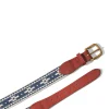 Belts | Belts | Faherty Brand Steven Paul Judd Chahtah Embroidered Belt - Navy Cream Motif