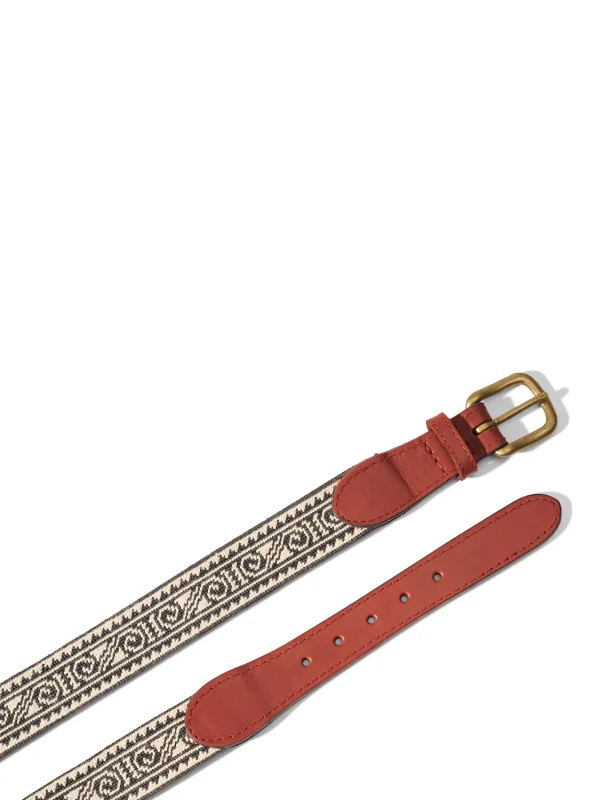 Belts | Belts | Faherty Brand Steven Paul Judd Chahtah Embroidered Belt - Charcoal Coiled Snake