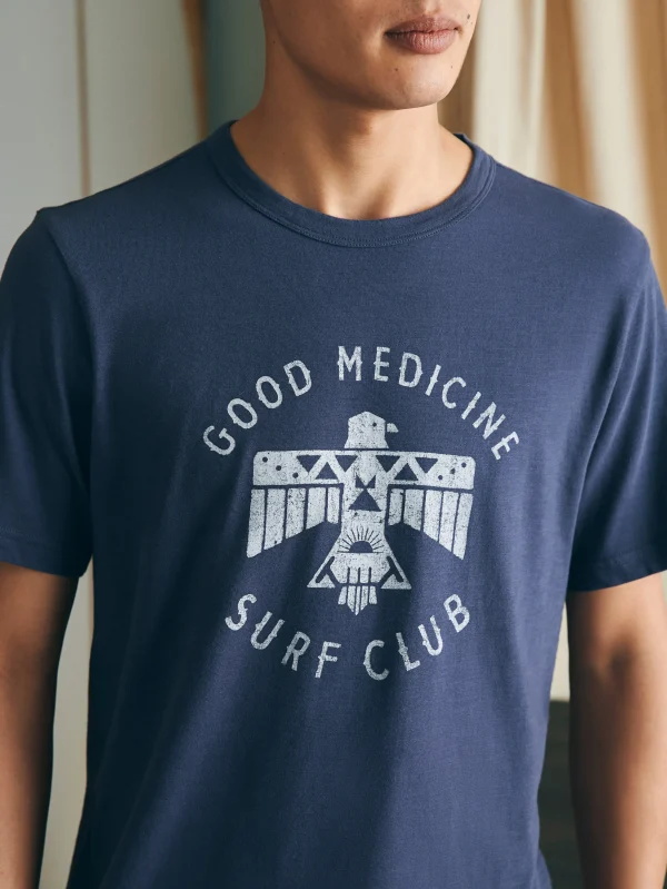 T-Shirts & Henleys | Faherty Brand Steven Paul Judd Good Medicine Surf Club Tee - Dune Navy