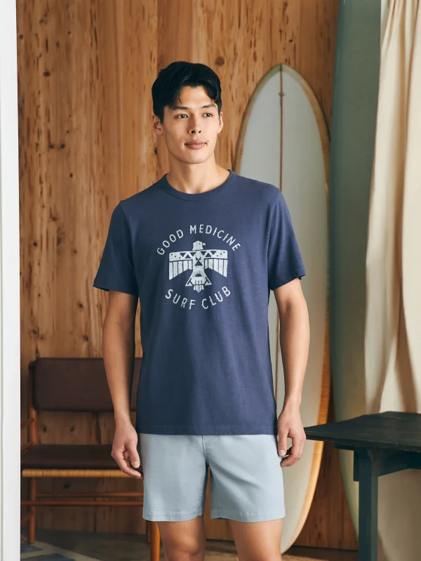 T-Shirts & Henleys | Faherty Brand Steven Paul Judd Good Medicine Surf Club Tee - Dune Navy