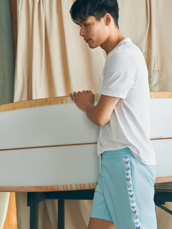 Swim | Faherty Brand Steven Paul Judd Good Medicine Sunwashed Boardshort - Bethesda Blue