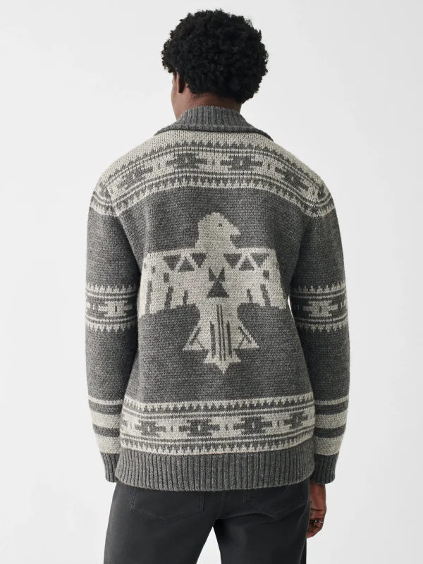 Sweaters | Faherty Brand Steven Paul Judd Thunderbird Cardigan - Charcoal Grey Thunderbird