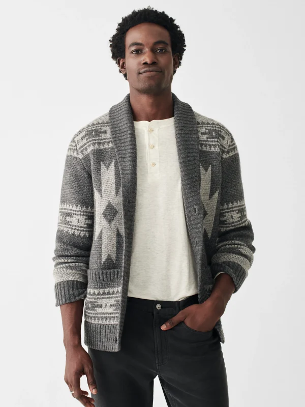 Sweaters | Faherty Brand Steven Paul Judd Thunderbird Cardigan - Charcoal Grey Thunderbird