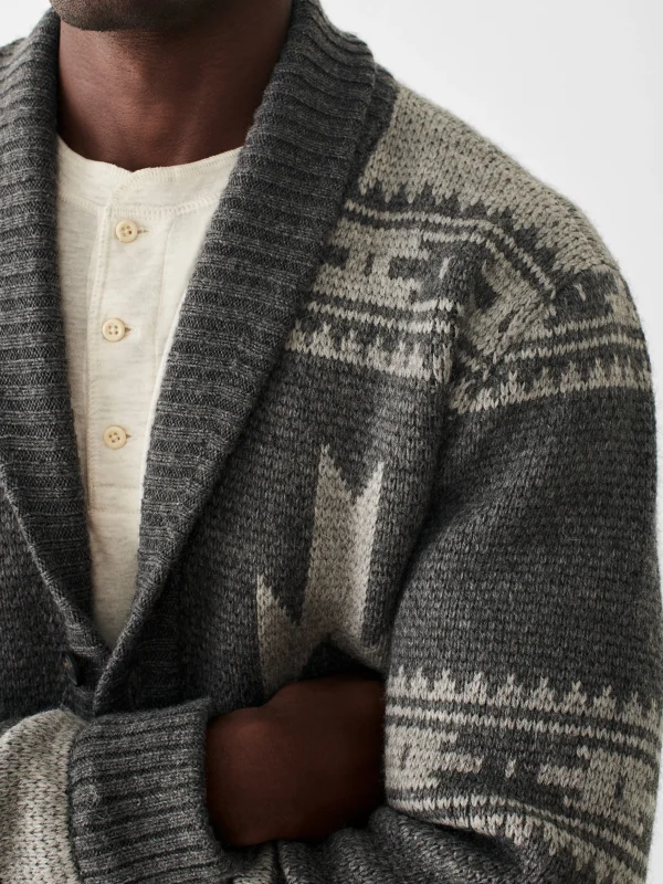 Sweaters | Faherty Brand Steven Paul Judd Thunderbird Cardigan - Charcoal Grey Thunderbird