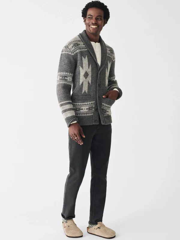 Sweaters | Faherty Brand Steven Paul Judd Thunderbird Cardigan - Charcoal Grey Thunderbird