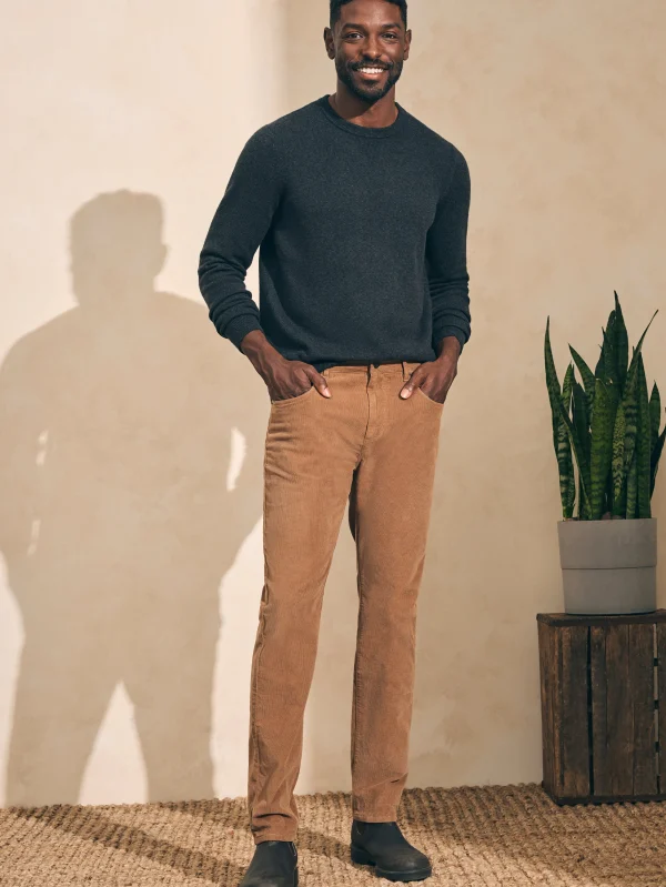 Pants | Faherty Brand Stretch Corduroy 5-Pocket Pant (32" Inseam) - Raw Umber