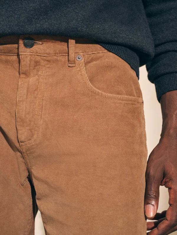 Pants | Faherty Brand Stretch Corduroy 5-Pocket Pant (32" Inseam) - Raw Umber