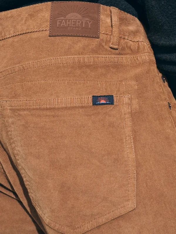 Pants | Faherty Brand Stretch Corduroy 5-Pocket Pant (32" Inseam) - Raw Umber