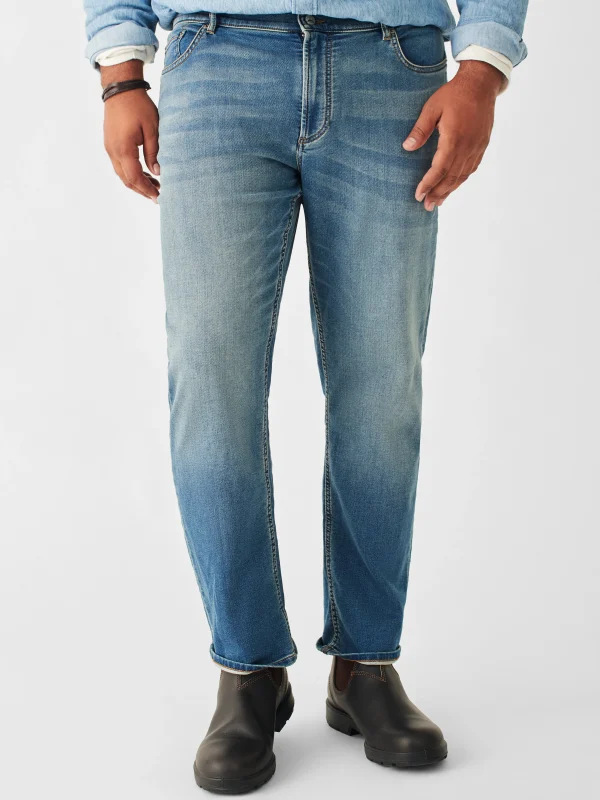 Pants | Faherty Brand Stretch Terry Indigo 5-Pocket Pant (32" Inseam) - Easton Wash