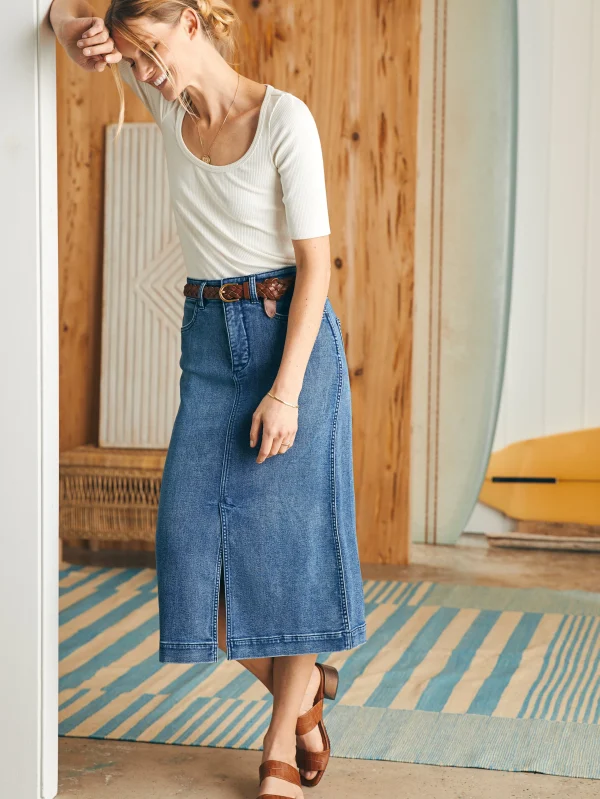 Shorts & Skirts | Faherty Brand Stretch Terry Midi Skirt - Riverton Wash