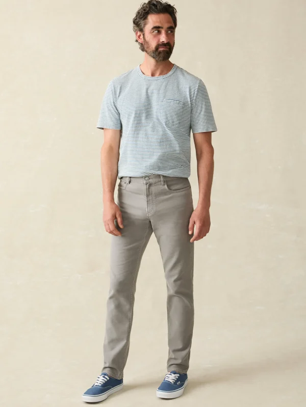 Pants | Faherty Brand Stretch Terry 5-Pocket Athletic Fit Pant - Iron