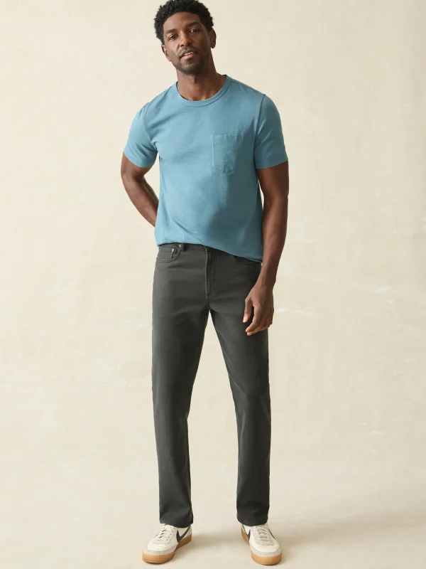 Pants | Faherty Brand Stretch Terry 5-Pocket Athletic Fit Pant - Onyx Black