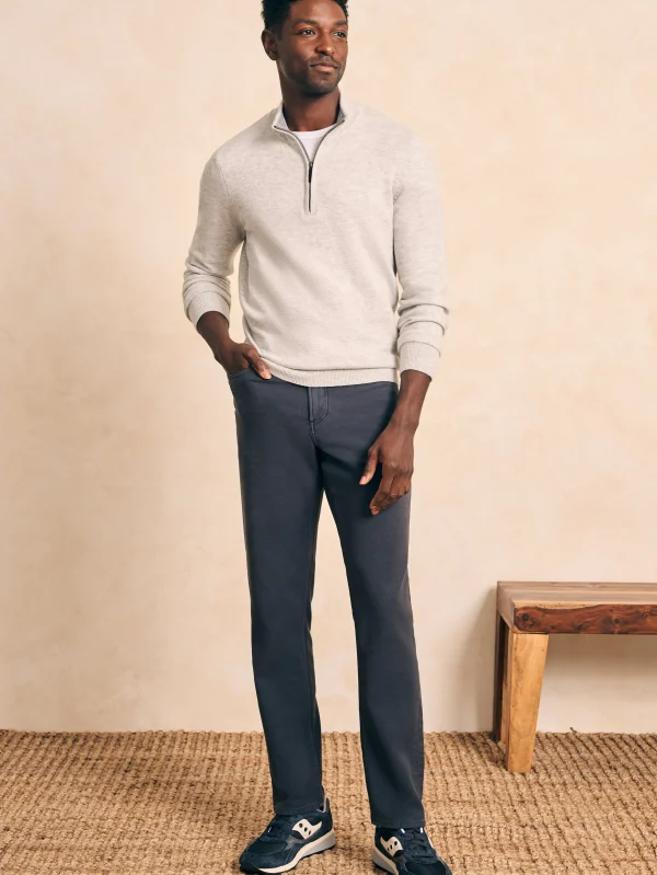 Pants | Faherty Brand Stretch Terry 5-Pocket Athletic Fit Pant - Navy