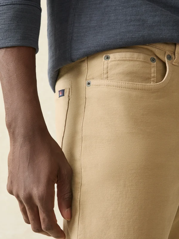 Pants | Faherty Brand Stretch Terry 5-Pocket Athletic Fit Pant - Desert Khaki