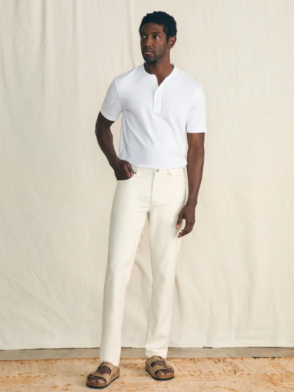 Pants | Faherty Brand Stretch Terry 5-Pocket Athletic Fit Pant (32" Inseam) - Cabo Blanco