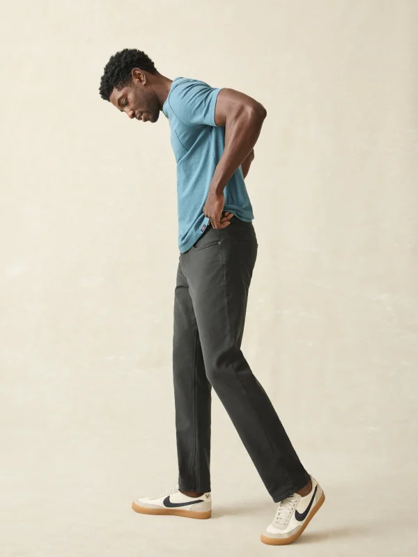 Pants | Faherty Brand Stretch Terry 5-Pocket Athletic Fit Pant - Onyx Black