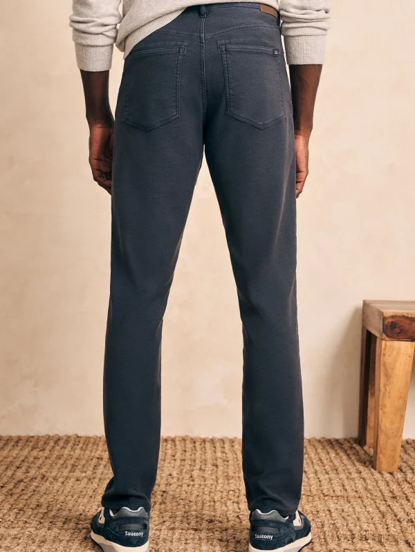 Pants | Faherty Brand Stretch Terry 5-Pocket Athletic Fit Pant - Navy