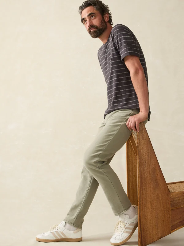 Pants | Faherty Brand Stretch Terry 5-Pocket Pant - Faded Olive