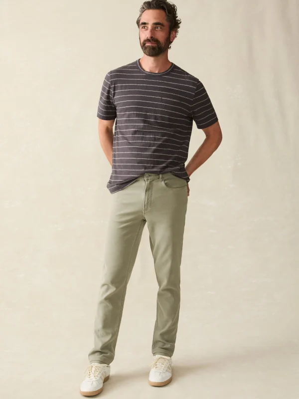 Pants | Faherty Brand Stretch Terry 5-Pocket Pant - Faded Olive