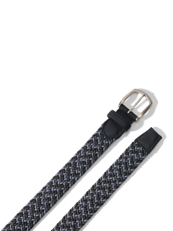 Belts | Faherty Brand Stretch Woven Belt - Cerulean Mix