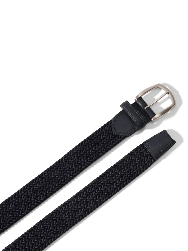 Belts | Faherty Brand Stretch Woven Belt - Navy