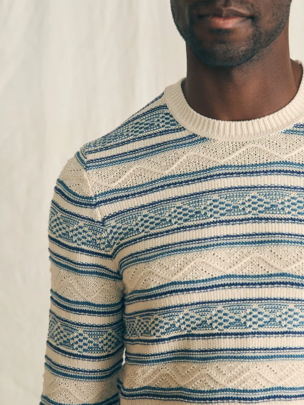 Sweaters | Faherty Brand Striped Crew Sweater - Bristol Cream