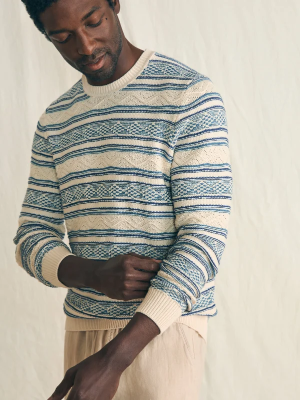 Sweaters | Faherty Brand Striped Crew Sweater - Bristol Cream