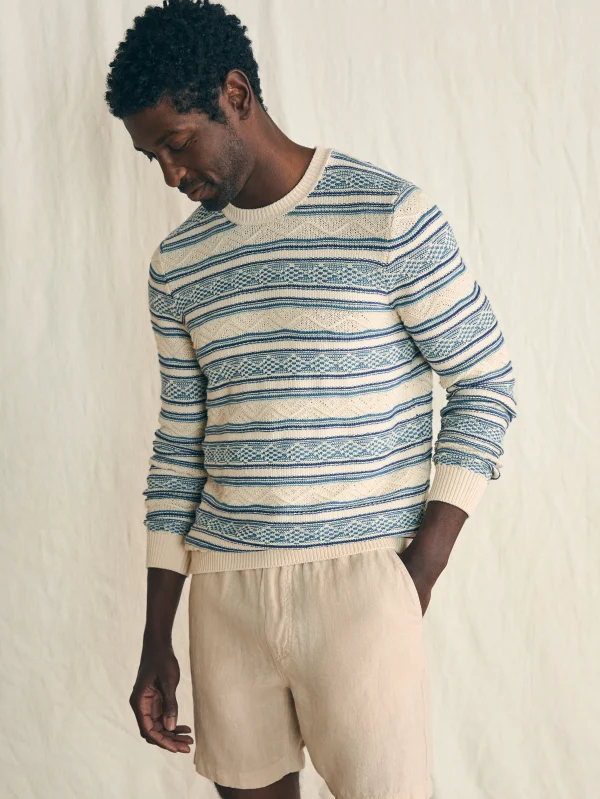 Sweaters | Faherty Brand Striped Crew Sweater - Bristol Cream