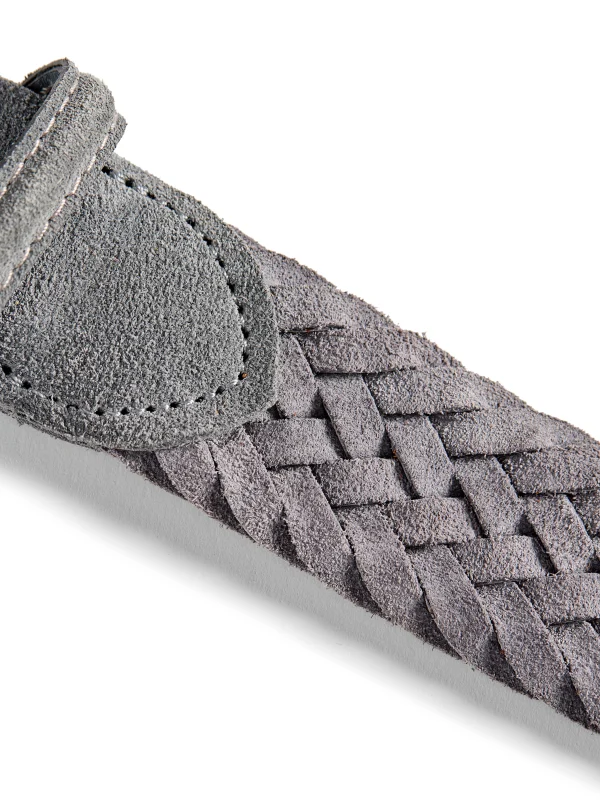 Belts | Faherty Brand Suede Woven Belt - Grey