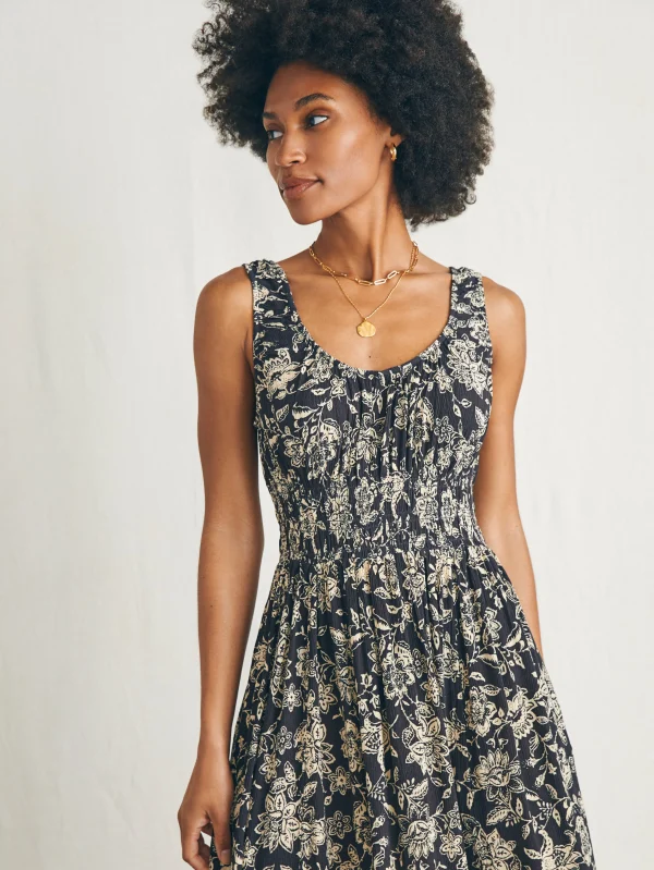 Dresses | Faherty Brand Sunseeker Midi Dress - Charcoal Chiyoda Floral