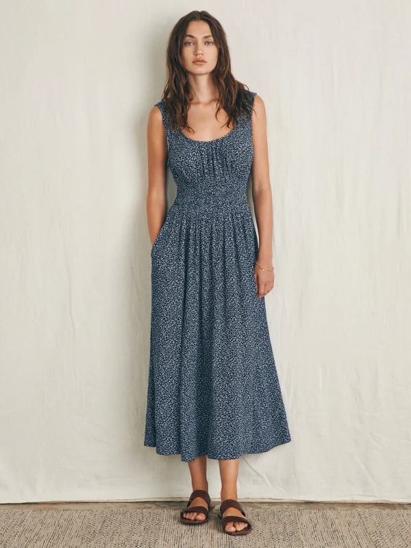 Dresses | Faherty Brand Sunseeker Midi Dress - Navy Riverton Ditsy