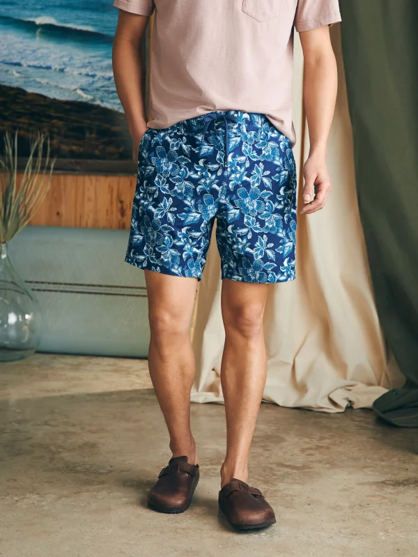 Swim | Faherty Brand Sunwashed Boardshort - Majolica Frosty Bloom