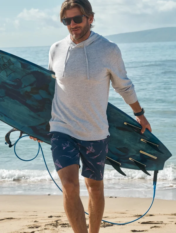 Swim | Faherty Brand Sunwashed Boardshort - Navy Pink Waterways