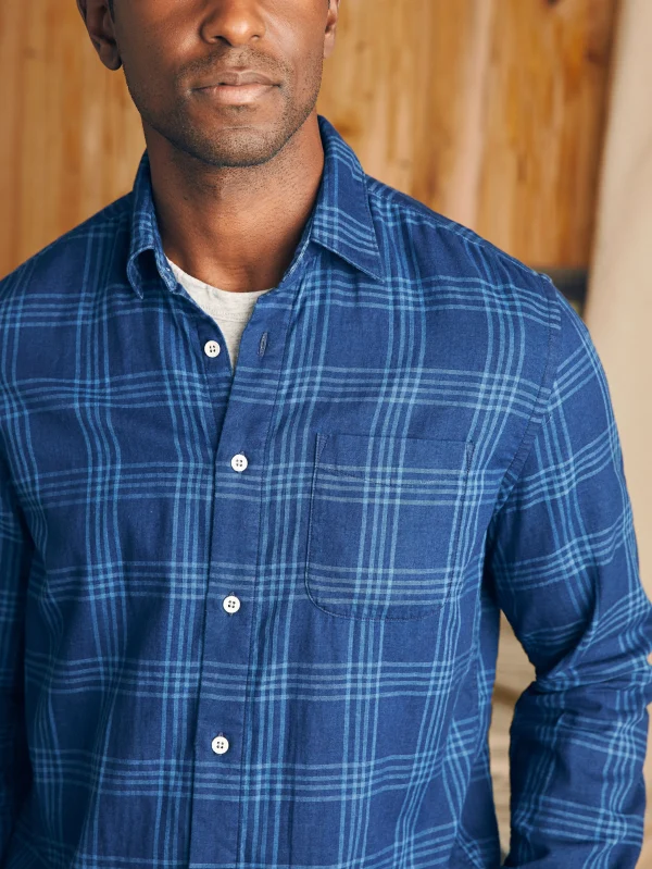 Shirts | Faherty Brand Sunwashed Chambray Shirt - Navy Night Windowpane