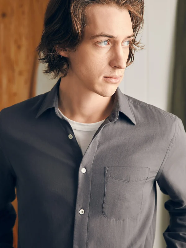 Shirts | Faherty Brand Sunwashed Chambray Shirt - Washed Charcoal