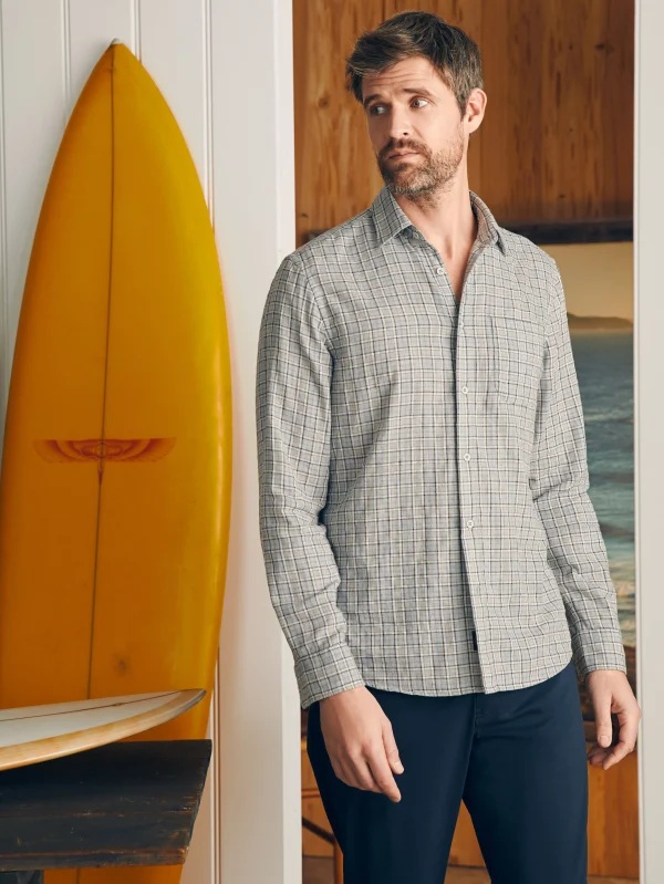 Shirts | Faherty Brand Sunwashed Chambray Shirt - Silver Falls Plaid