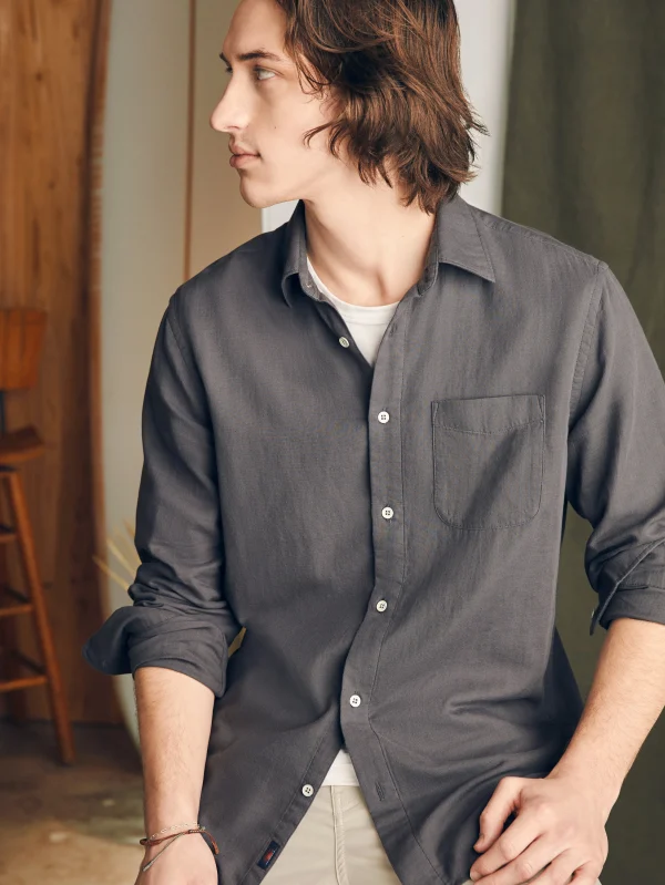 Shirts | Faherty Brand Sunwashed Chambray Shirt - Washed Charcoal