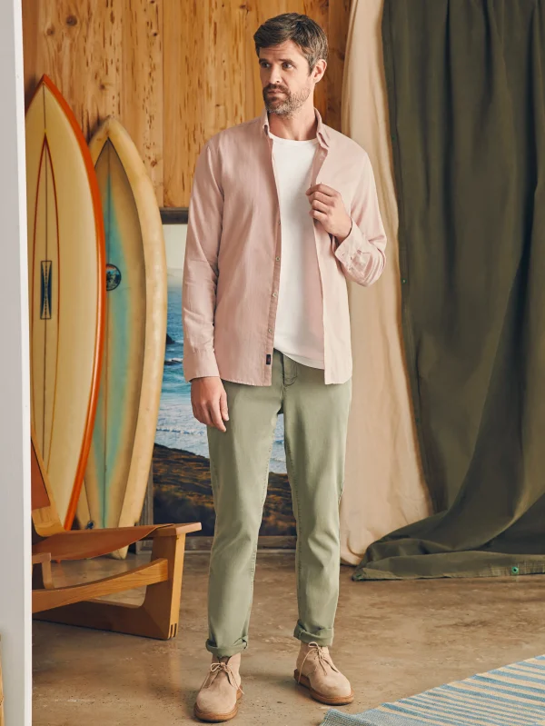 Shirts | Faherty Brand Sunwashed Chambray Shirt - Coastal Mauve