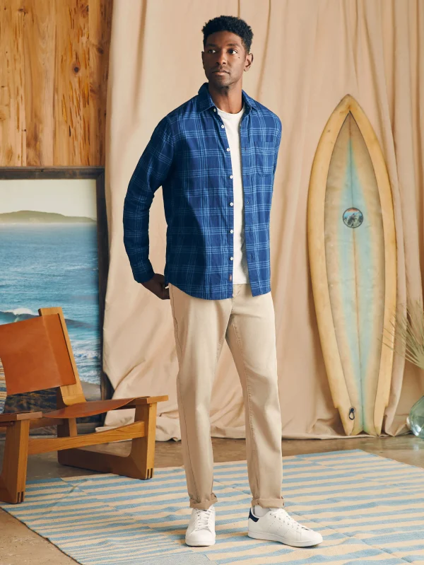 Shirts | Faherty Brand Sunwashed Chambray Shirt - Navy Night Windowpane