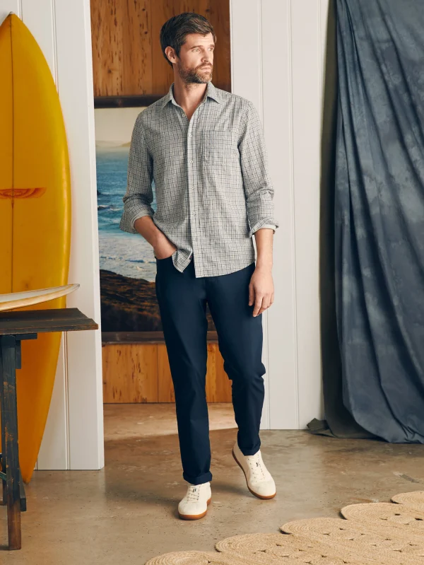 Shirts | Faherty Brand Sunwashed Chambray Shirt - Silver Falls Plaid