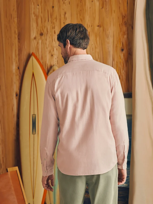 Shirts | Faherty Brand Sunwashed Chambray Shirt - Coastal Mauve