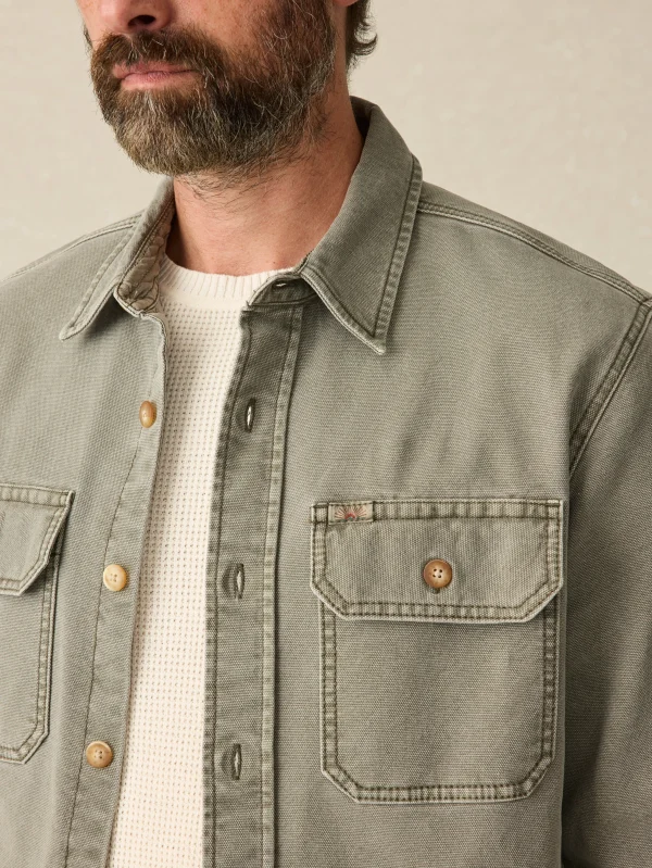 Jackets & Vests | Faherty Brand Sunwashed CPO - Aspen Olive