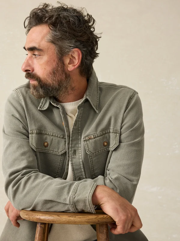 Jackets & Vests | Faherty Brand Sunwashed CPO - Aspen Olive