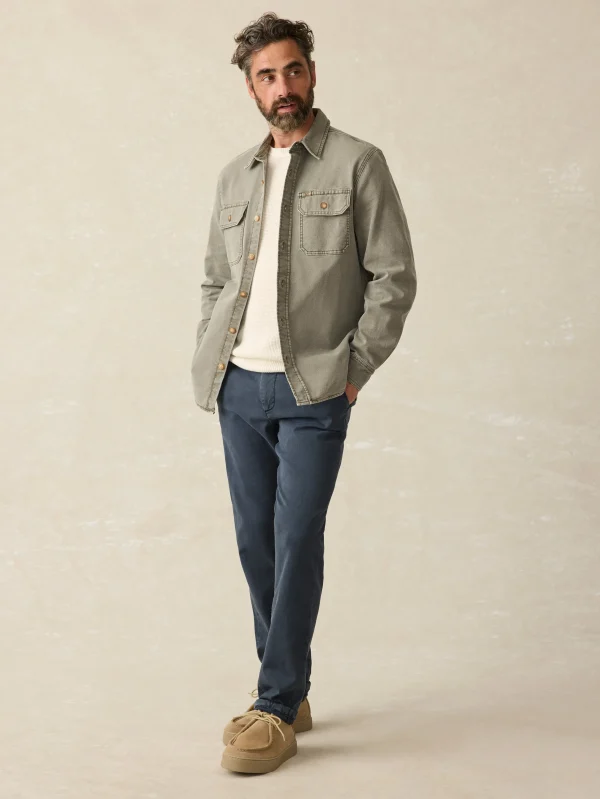 Jackets & Vests | Faherty Brand Sunwashed CPO - Aspen Olive