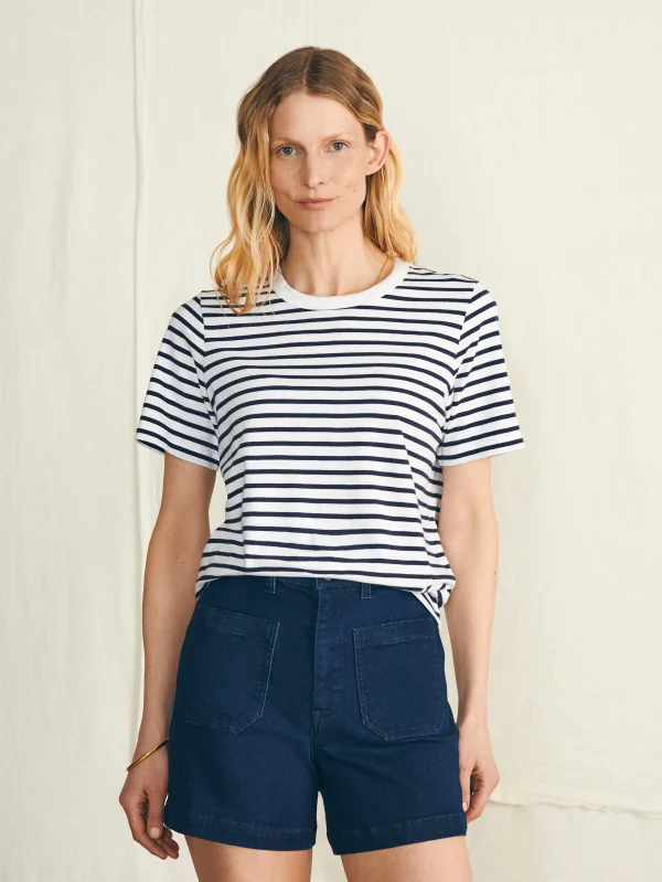 T-Shirts | Faherty Brand Sunwashed Crew Tee - Regatta Stripe