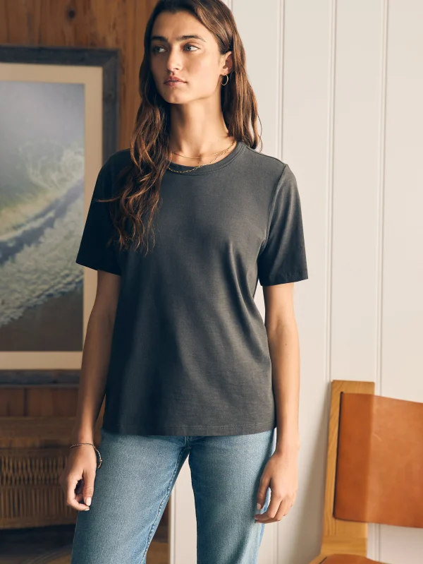 T-Shirts | Faherty Brand Sunwashed Crew Tee - Washed Black