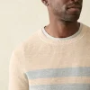 Sweaters | Faherty Brand Sunwashed Crewneck Sweater - Dune Natural Surf Stripe