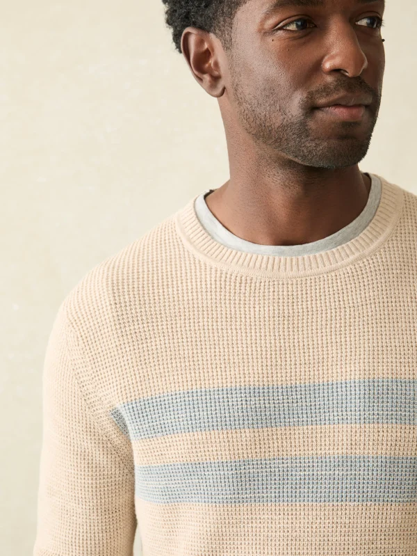 Sweaters | Faherty Brand Sunwashed Crewneck Sweater - Dune Natural Surf Stripe