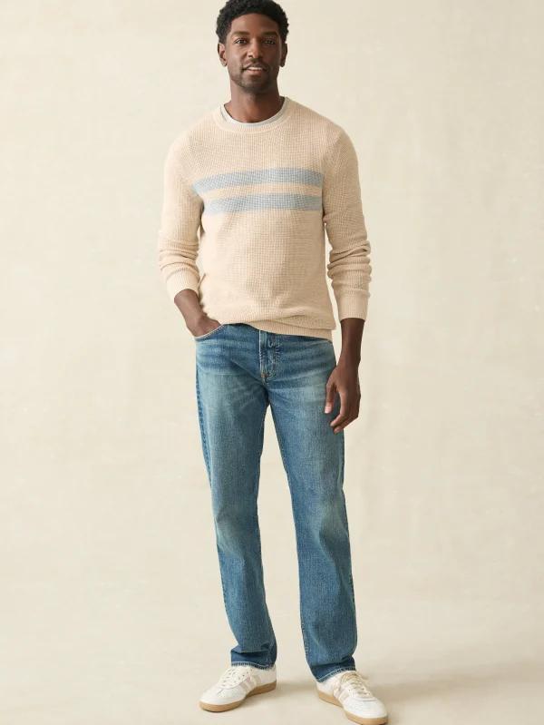 Sweaters | Faherty Brand Sunwashed Crewneck Sweater - Dune Natural Surf Stripe